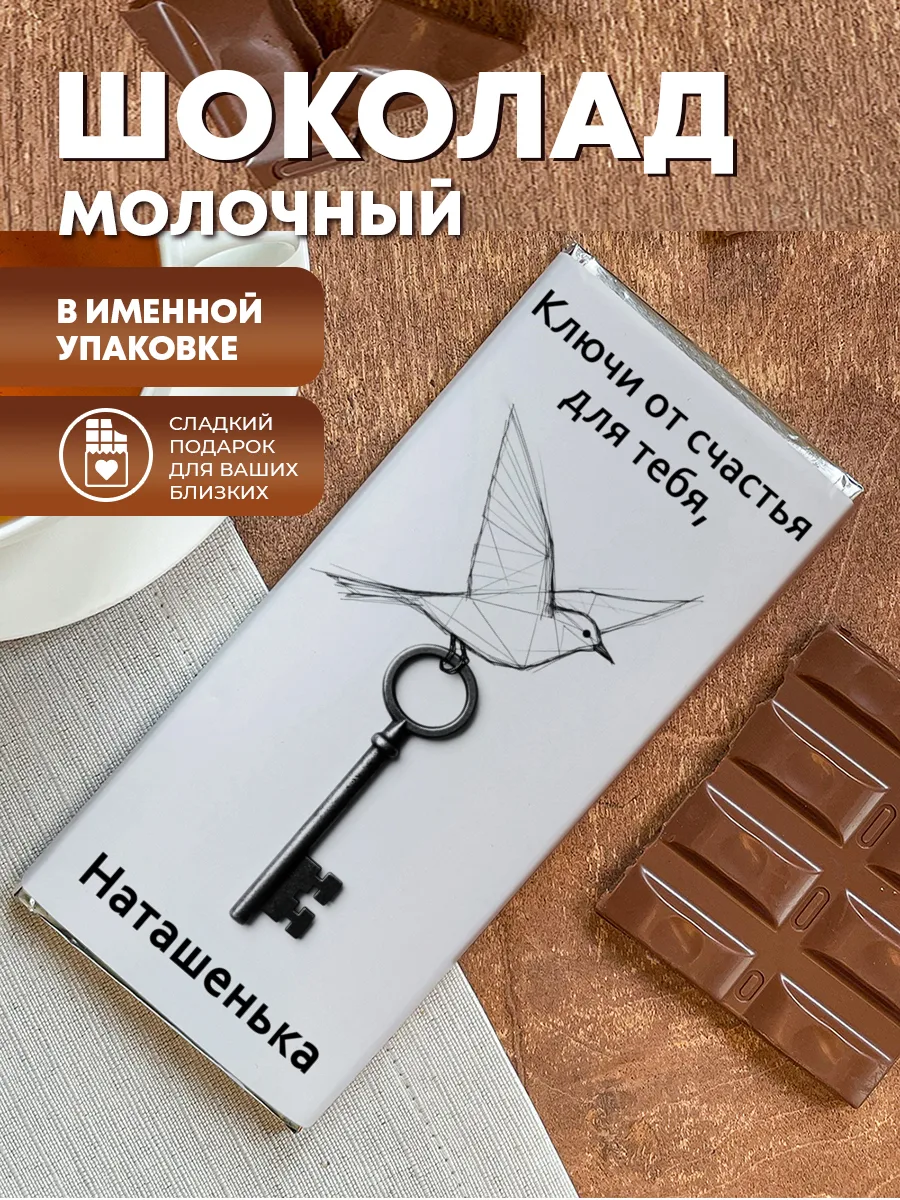 Шоколад молочный плиточный "Ключи от счастья" — фото изделия